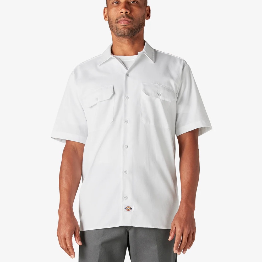 Dickies White mens Short Sleeve Shirt with Pockets-/ like new!!